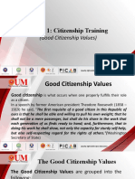 Lesson 1 Citizenship Training Good Citizenship Values