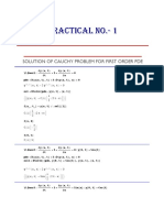 Practical No.-1: Solution of Cauchy Problem For First Order Pde