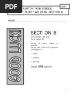 Section B: Ashton Park School English Paper Two Exam Section B