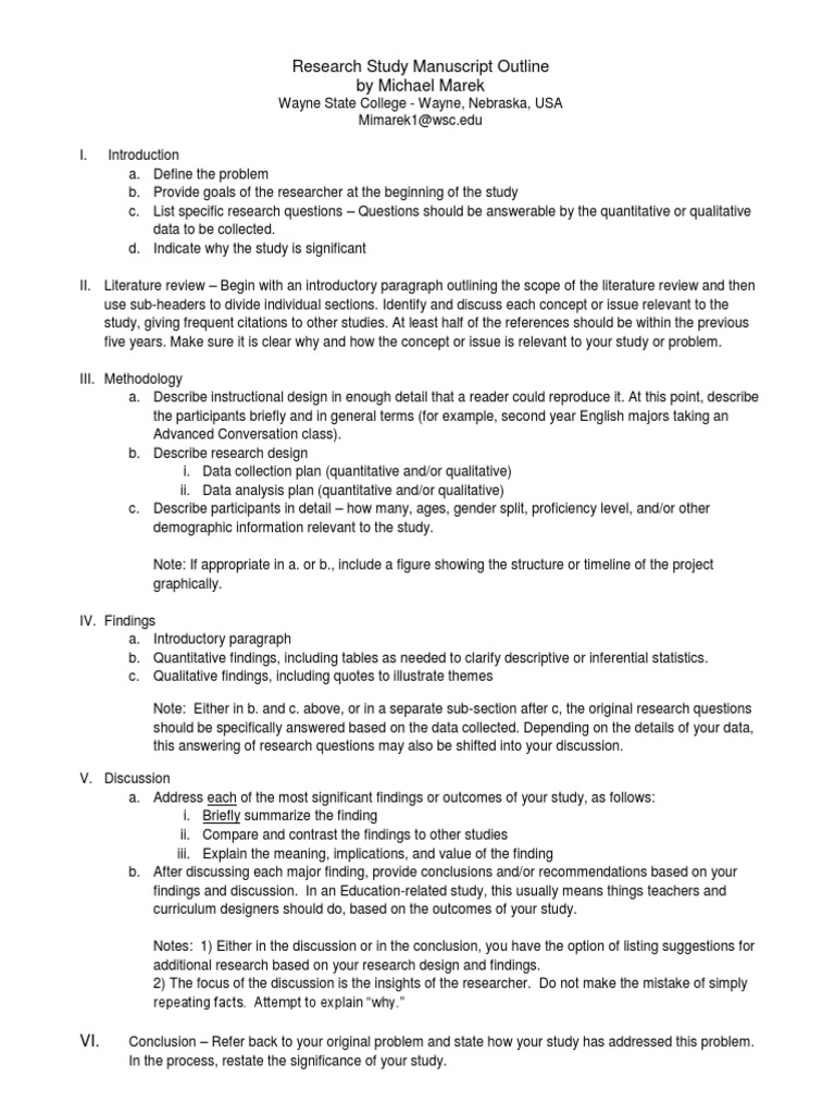 Manuscript Outline | PDF | Qualitative Research | Quantitative Research