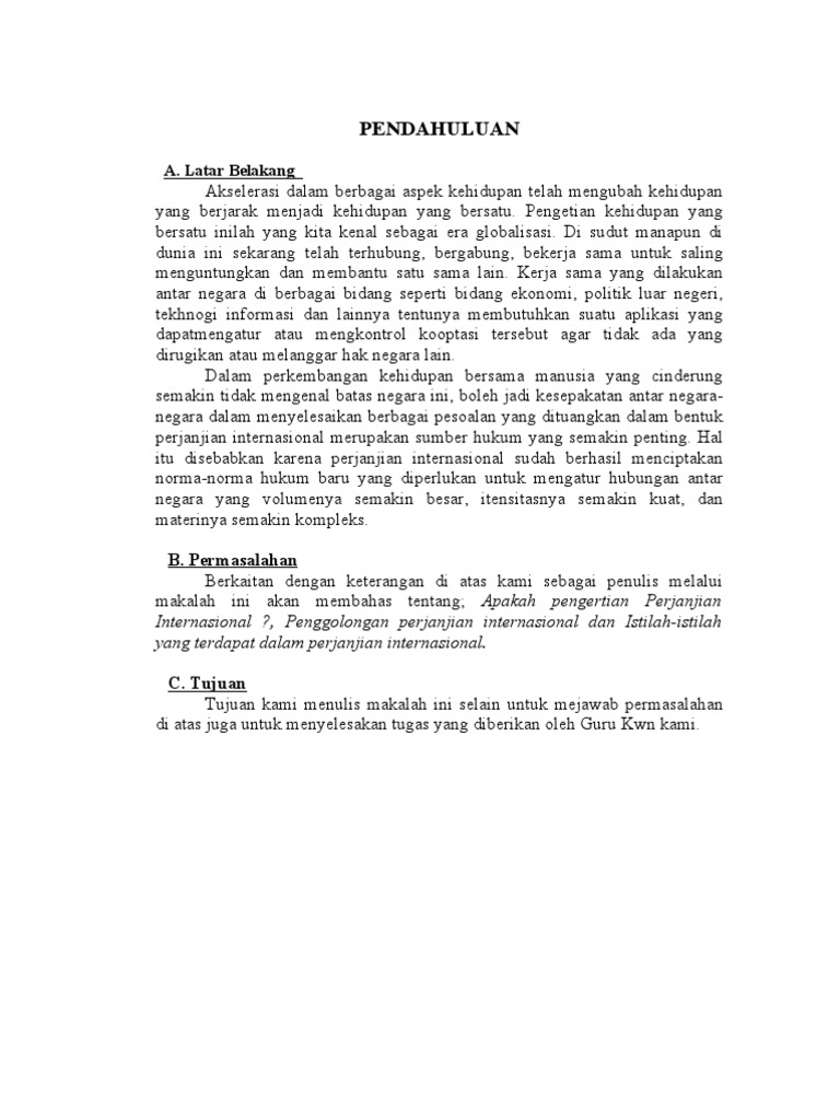 Makalah Perjanjian Internasional