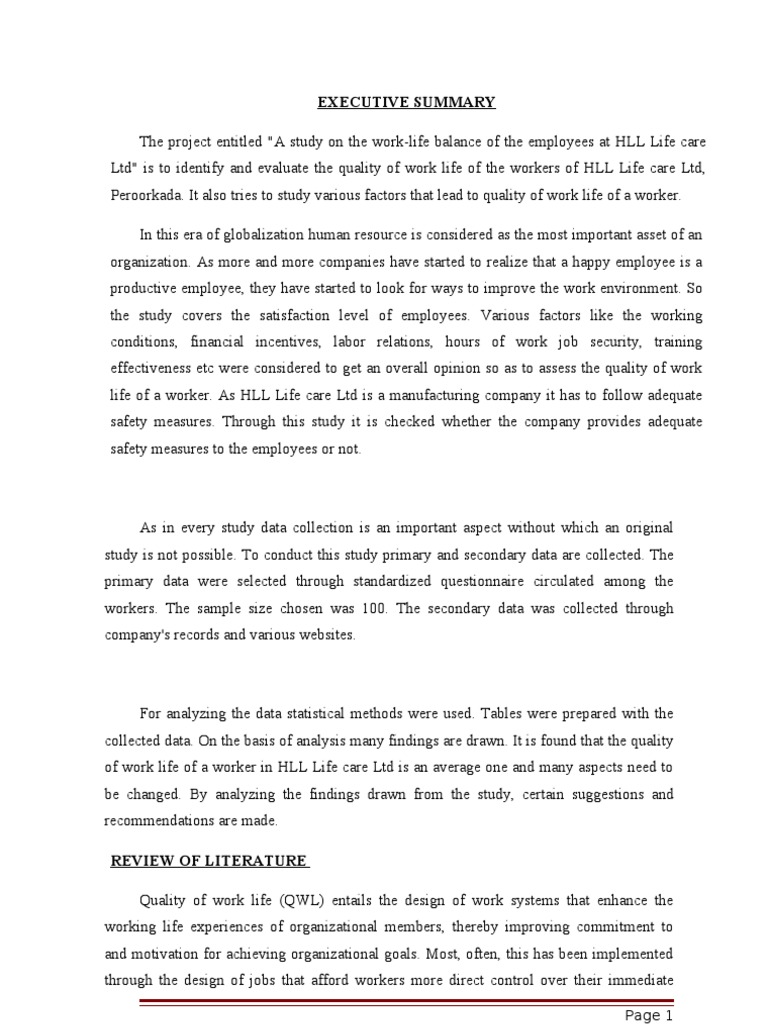 Work Life Balance of The Employees | PDF | Occupational Stress | Employment