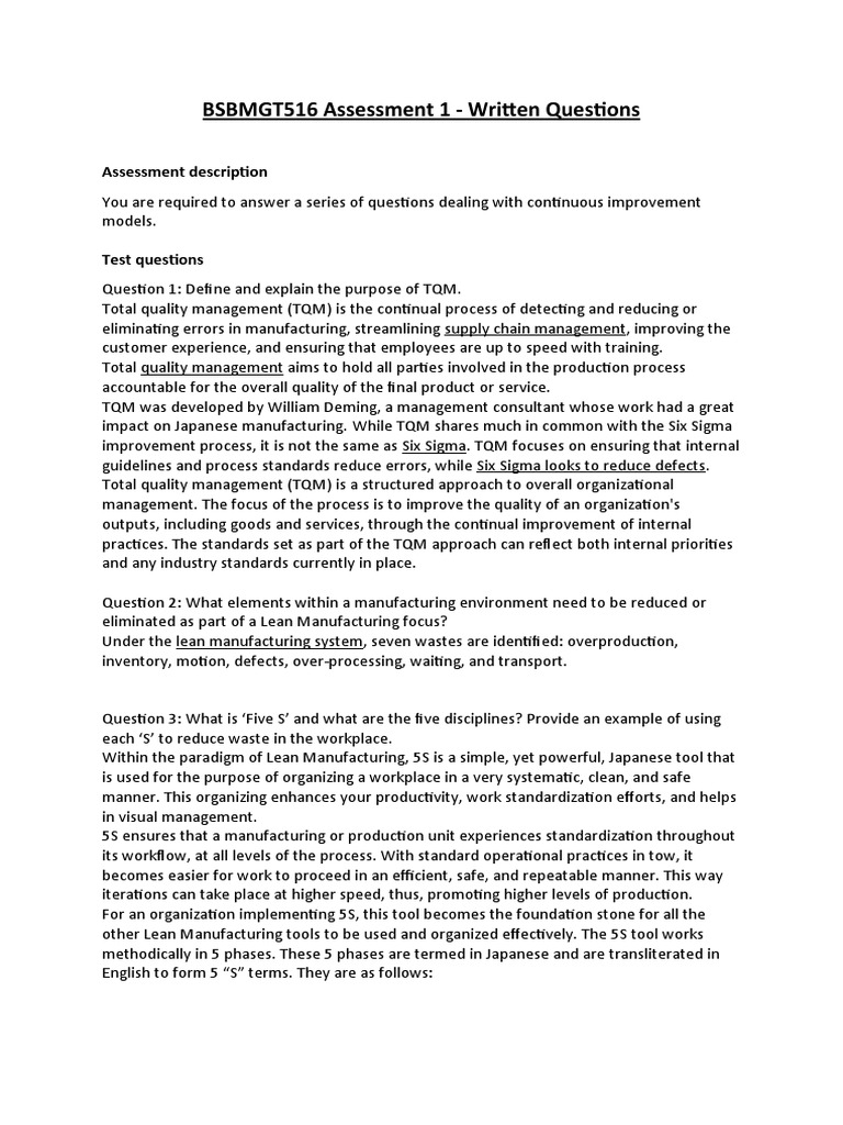 Continuous Improvement Models Assessment | PDF | Six Sigma | Quality ...