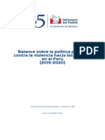 Balance Sobre La Política Pública Contra La Violencia Hacia Las Mujeres en El Perú - 25.11.21