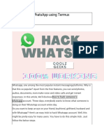 How To Hack Whatsapp Using Termux