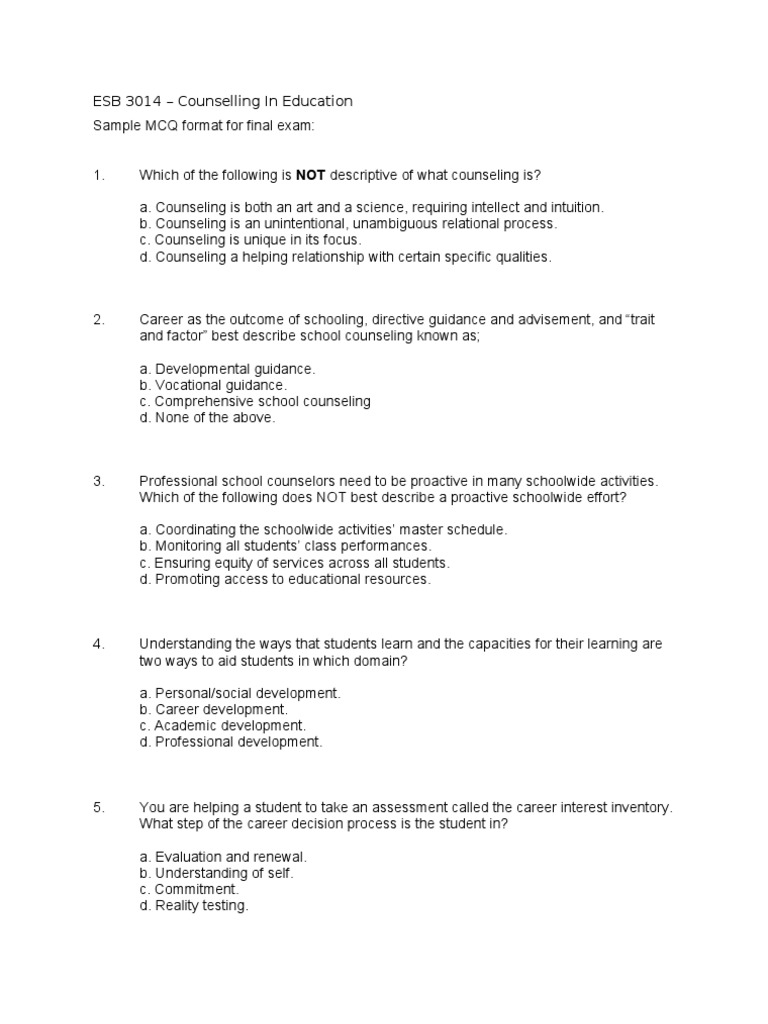 counseling-in-education-sample-mcq-test-esb3014-100411-082014-1