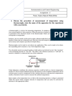 Discuss The Procedure of Measurement of Temperature Using Thermocouple, State The Name of The Apparatus For The Experiment With A Neat Sketch