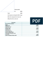 Sample Problem Cost Sheet