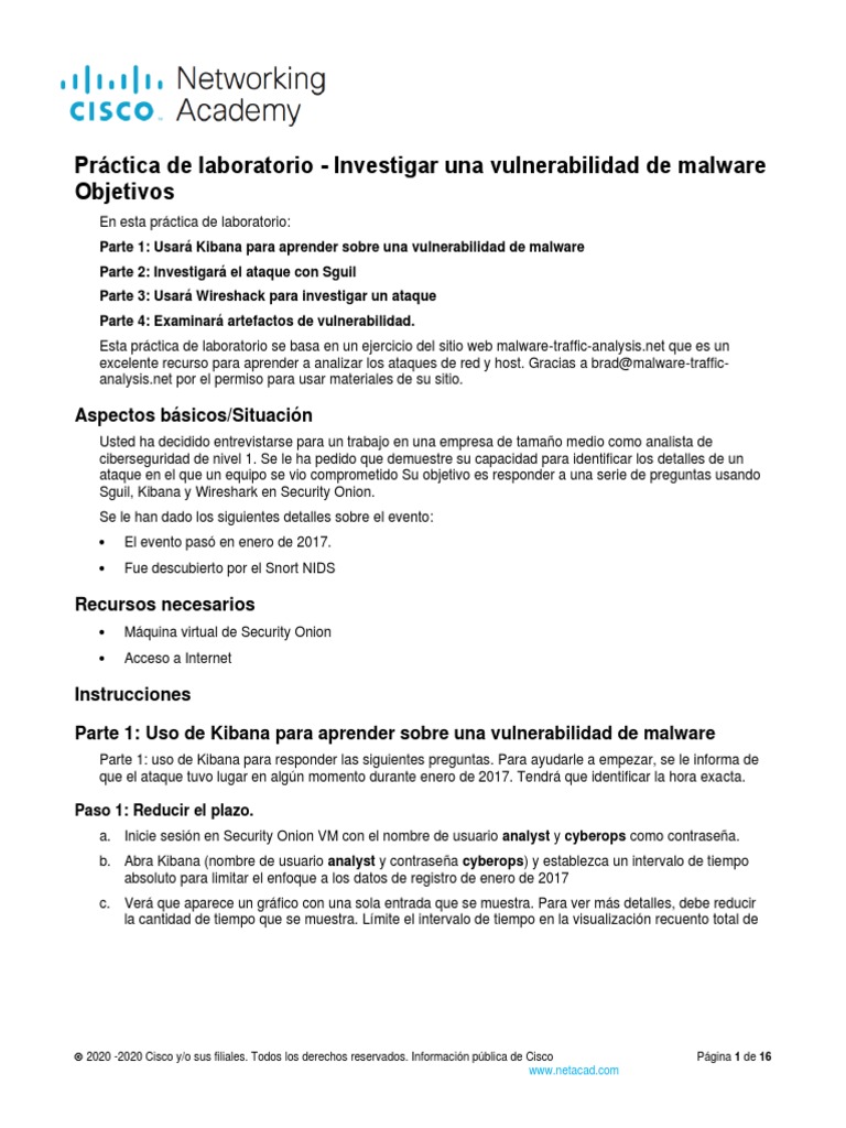 27.2.15 Lab - Investigating A Malware Exploit | PDF | Internet y web ...