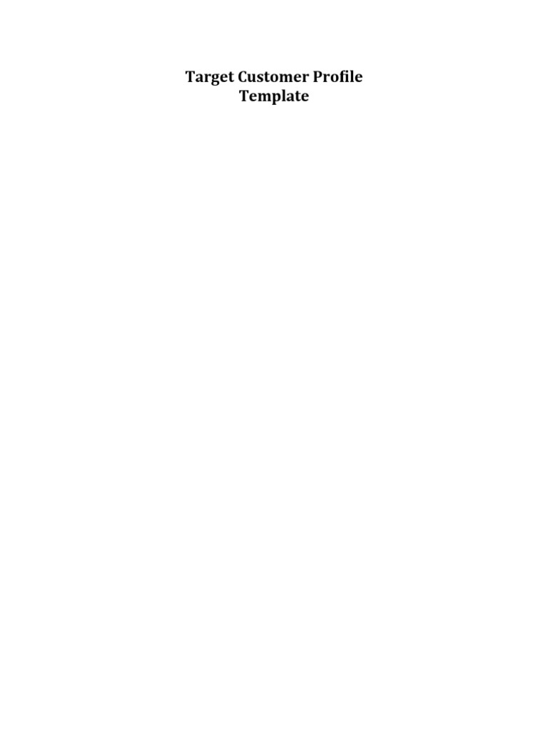 Target Customer Profile Template | PDF