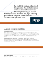 Kepentingan Akhlak Sesama Makhluk Dan Persekitaran