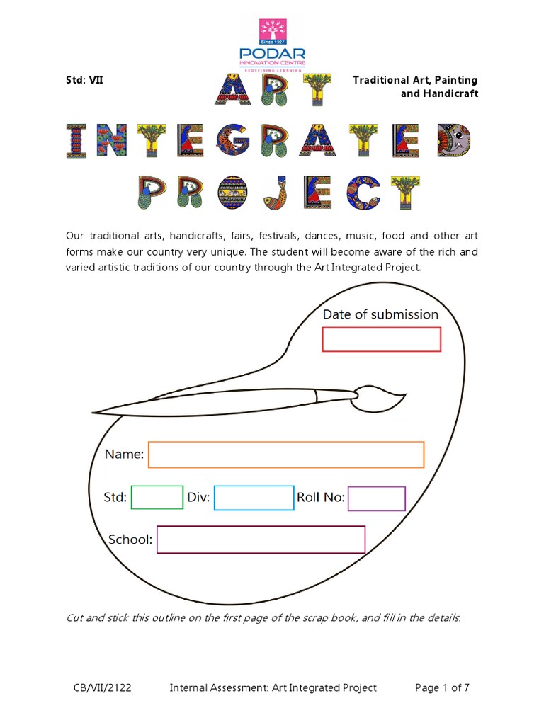 Class 7 Art Integrated Project Guide | PDF | Scrapbooking | 3 D ...