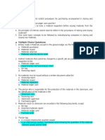 Self-check test: Internal control procedures for purchasing and storing materials