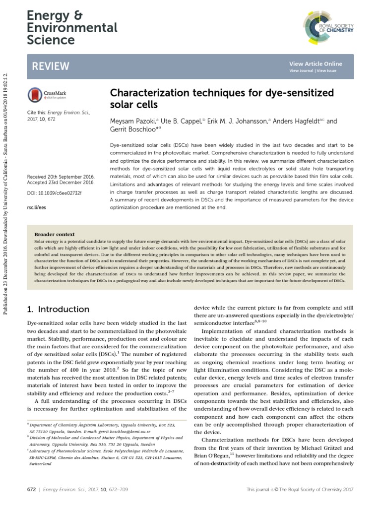 Characterization Techniques | PDF | Solar Cell | Electromagnetism