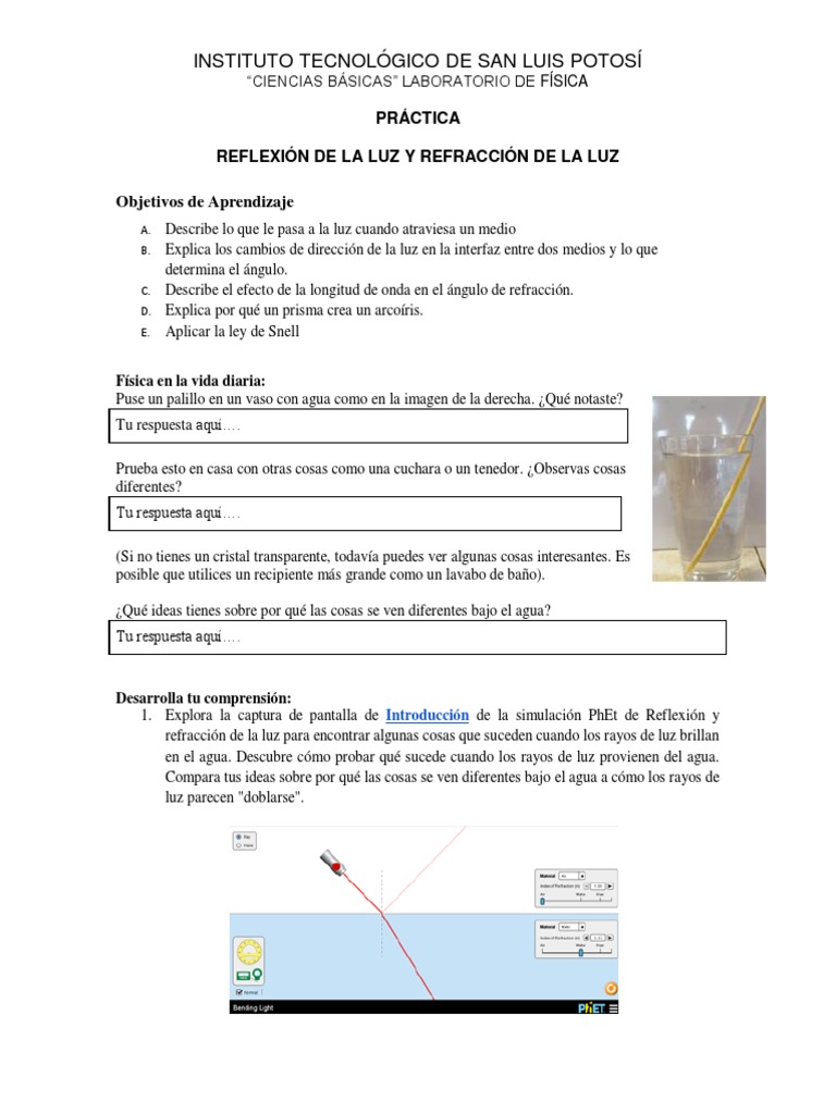 Refracción de la Luz en la Vida Diaria | PDF | Ligero | Refracción