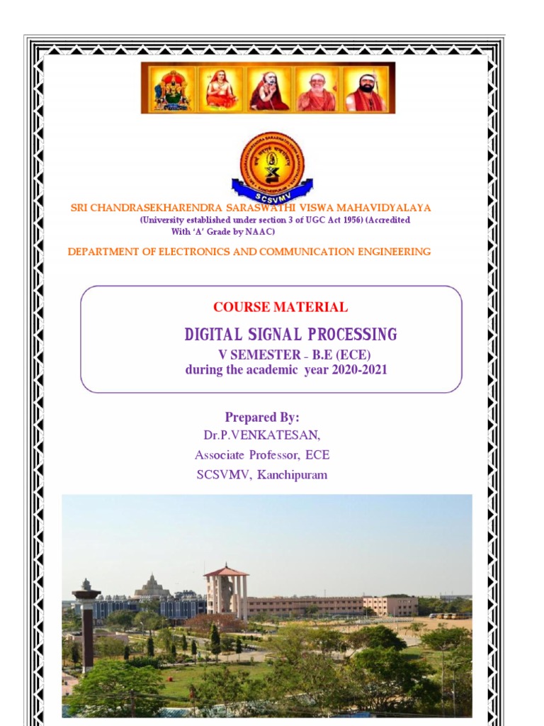 DSP DR P Venkatesan PDF Discrete Fourier Transform Analog To