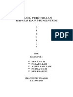 Hasil Percobaan Impuls &amp Momentum