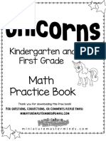 Kindergarten and First Grade: Math Practice Book