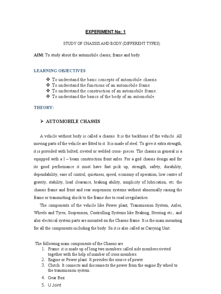 Ex1 Lab | PDF | Axle | Transmission (Mechanics)