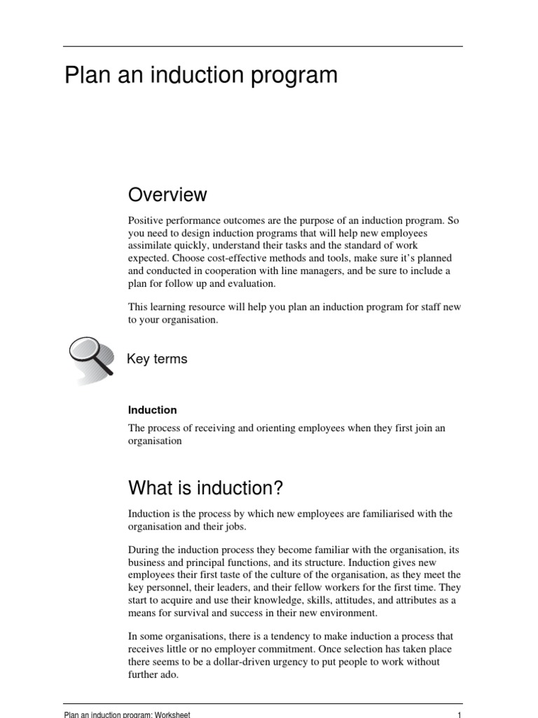 Induction Program Planning Guide | PDF | Employment | Occupational ...