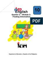 English: Quarter 2 - Module 2: Finding Information