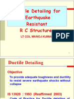 Ductile Detailing For Earthquake Resistant RCC Strs