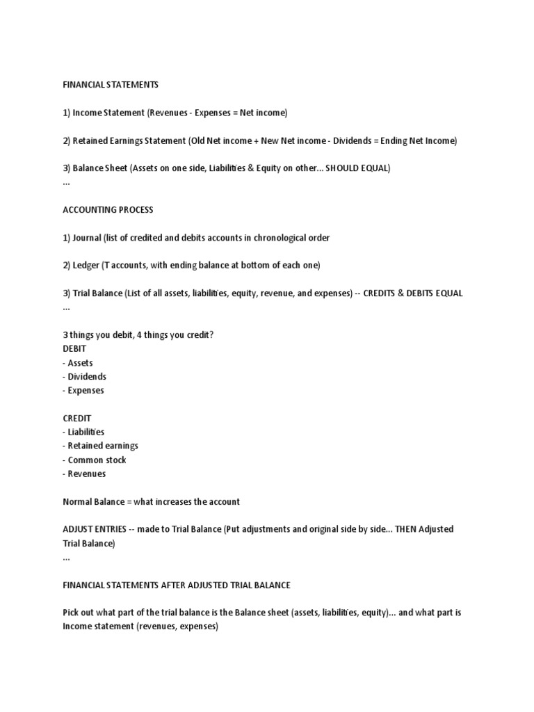 Comprehensive Guide to Financial Statements | PDF | Debits And Credits ...