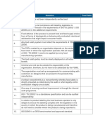 No. True/False: FSSC Questionnaire