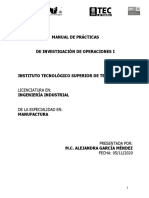 Manual de prácticas de Investigación de Operaciones I