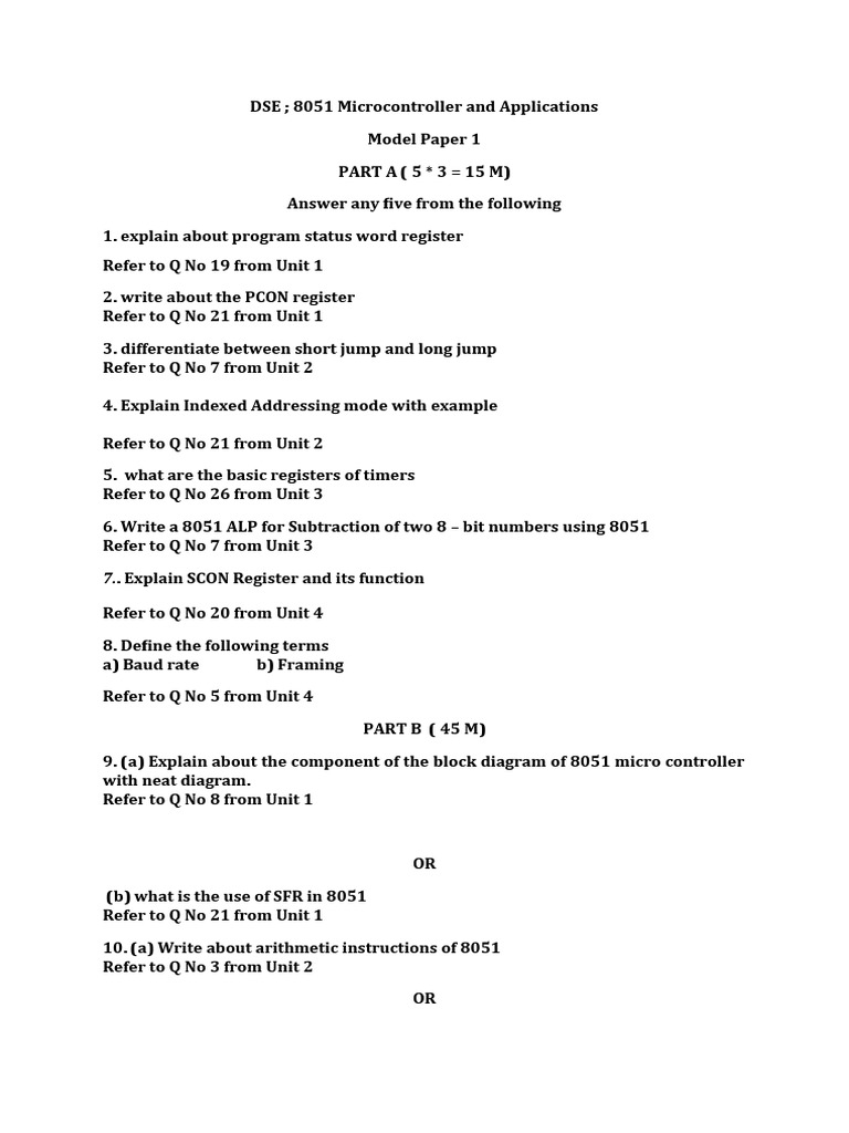 SCON Register Functions in 8051 | PDF | Computers | Technology ...