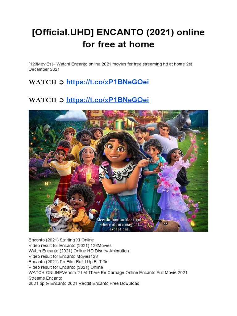 (Official UHD) ENCANTO (2021) Full Online For Free at Home PDF