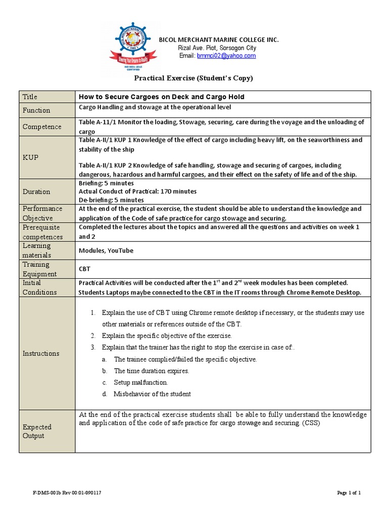 1 F DMS 001b Practical Exercise Plan | PDF | Educational Technology ...