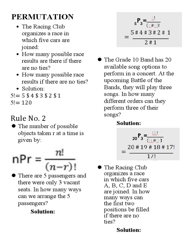 Permutation: Rule No. 2 | PDF | Language Arts & Discipline