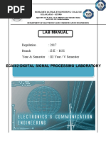 Ec8562 Digital Signal Processing Laboratory 1953309632 Ec8562 Digital Signal Processing Lab