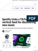 Spotify Trials A TikTok-like Vertical Feed For Discovering New Music Engadget