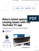 Roku's Latest Update Is Causing Issues With The YouTube TV App Engadget