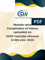 Module-Wise Compilation of Videos Uploaded On GSTN Youtube Channel in The Year 2020