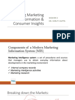 Capturing Marketing Information & Consumer Insights: Session 2 Dr. Shruti Gupta