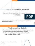 Macro Organisational Behaviour: Session: Organizational Life Cycle and Change PGP 2021