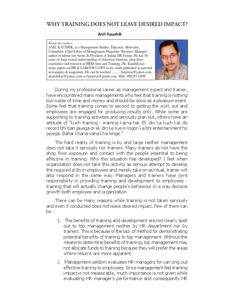 Challenges in Effective Employee Training | PDF | Employment | Attitude ...