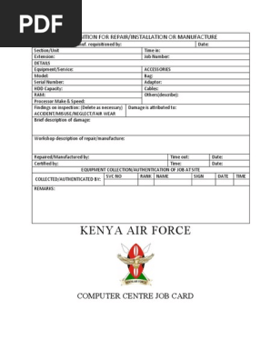 job card