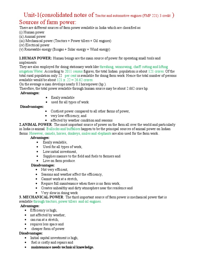 Sources of Farm Power in India | PDF | Technology & Engineering