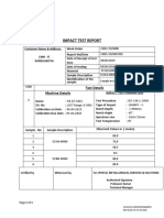 Impact Test Report: Test Details Machine Details