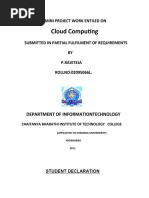 Cloud Computing: Mini Project Work Entiled On