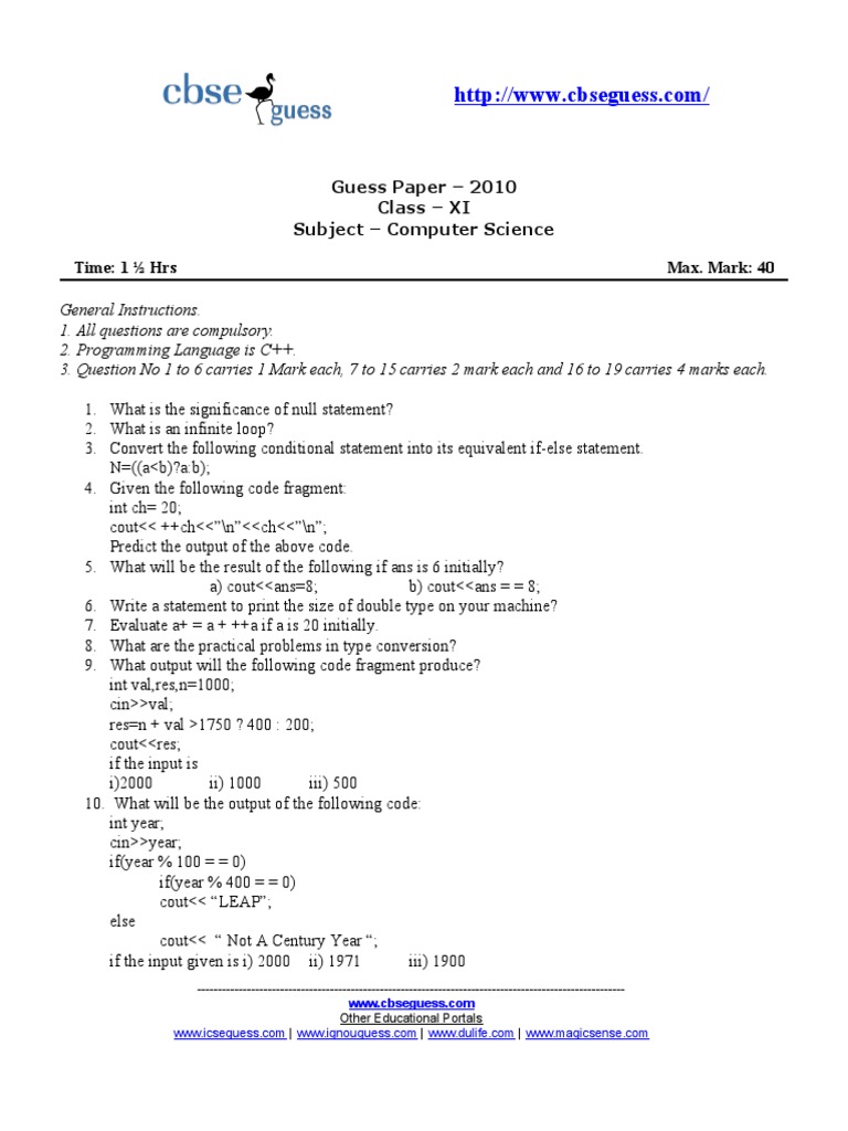 Xi Comp SC | PDF | Computer Programming | Control Flow