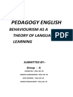 Pedagogy English: Behaviourism As A Theory of Language Learning