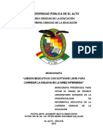 M-107 "Juegos Educativos Con Software Libre para Corregir La Dislexia en La Niñez Intermedia"