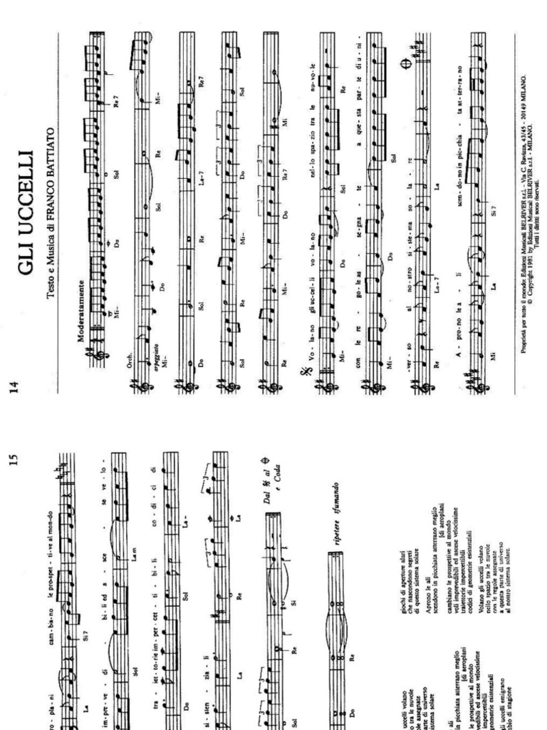 Franco Battiato Gli Uccelli PDF