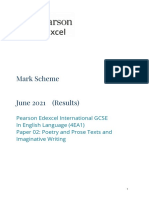 Mark Scheme June 2021 (Results)
