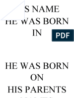 His Name He Was Born IN